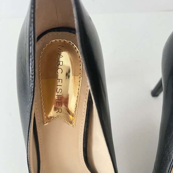 NEW MARC FISHER Black pointy toe pumps officewear to Evening Nappa Leather, Sz 7 - Picture 7 of 14